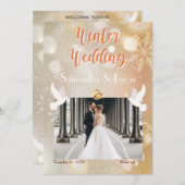 Winterhochzeit - Foto-Hochzeit Einladung (Vorne/Hinten)