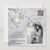 Winterhochzeit-Foto in glühender Snow Lantern Einladung (Rückseite)