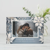 Winterhochzeit Foto Save the Date Einladung (Stehend Vorderseite)
