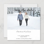 Winterhochzeit - Foto Save the Date Magneteinladung (Vorderseite)