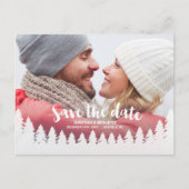 Winterhochzeit Foto Save the Date Postkarte (Vorderseite)