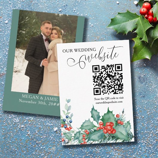 Winterhochzeit Holly Pine Website QR Code Begleitkarte