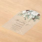 Winterhochzeit im Evergreen Arch Acryleinladungen (Ablage )