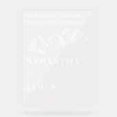 Winterhochzeit im Gebirge Willkommen Mattiert Acrylschild (Vorderseite)