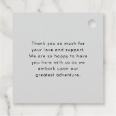 Winterhochzeit im Snowy Forest Woodland Vielen Dan Geschenkanhänger (Rückseite)