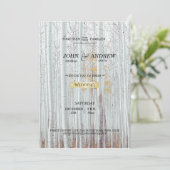 Winterhochzeit im Wald der Weißen Birke Einladung (Stehend Vorderseite)