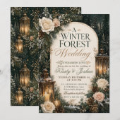Winterhochzeit im Wald Einladung (Vorne/Hinten)