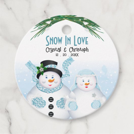 Winterhochzeit in der Liebe Geschenkanhänger (Vorderseite)