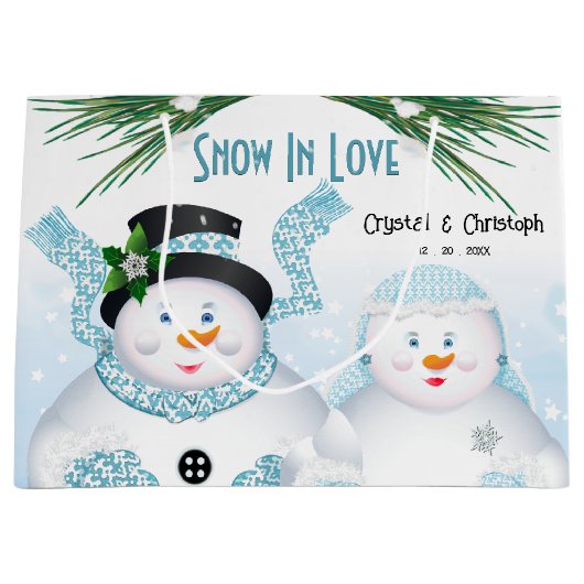 Winterhochzeit in der Liebe Große Geschenktüte (Vorderseite)