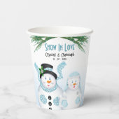 Winterhochzeit in der Liebe Pappbecher (Rückseite)