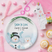 Winterhochzeit in der Liebe Pappteller (Party)