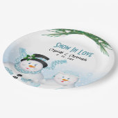 Winterhochzeit in der Liebe Pappteller (Schrägansicht)