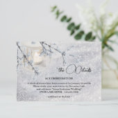 Winterhochzeit in glühender Snow Lantern Begleitkarte (Stehend Vorderseite)