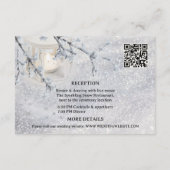 Winterhochzeit in glühender Snow Lantern Begleitkarte (Rückseite)