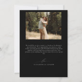 Winterhochzeit | Kiefernwald Rustikale Berge Dankeskarte (Rückseite)