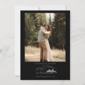 Winterhochzeit | Kiefernwald Rustikale Berge Einladung (Rückseite)