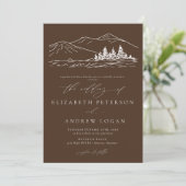 Winterhochzeit | Kiefernwald Rustikale Berge Einladung (Stehend Vorderseite)