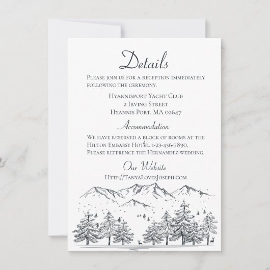 Winterhochzeit Land, Rustikaler Berg Einladung (Vorderseite)