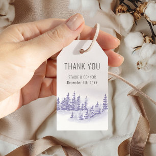 Winterhochzeit Lavendel Geschenkanhänger Danke