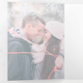 Winterhochzeit lila Misteloe-botanische Hochzeit Dreifach-gefaltete Programmkarte (Innen Erste Seite)