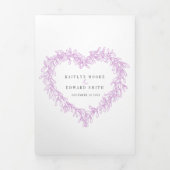 Winterhochzeit lila Misteloe-botanische Hochzeit Dreifach-gefaltete Programmkarte (Cover)