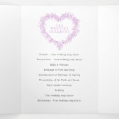Winterhochzeit lila Misteloe-botanische Hochzeit Dreifach-gefaltete Programmkarte (Innenseite Mitte)