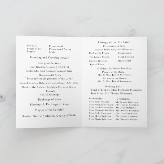 Winterhochzeit mit Foto Programm (Innenseite)