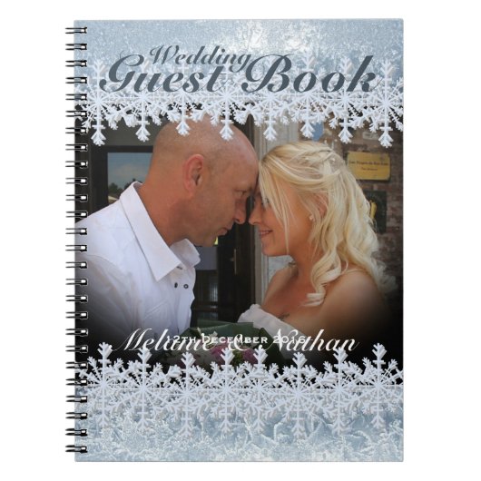 Winterhochzeit mit Frostblau - Benutzerdefiniertes Notizblock (Vorderseite)