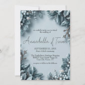 Winterhochzeit mit Frostblumen Einladung (Vorderseite)