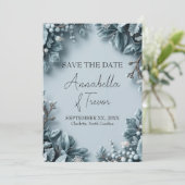 Winterhochzeit mit Frostblumen Save The Date (Stehend Vorderseite)