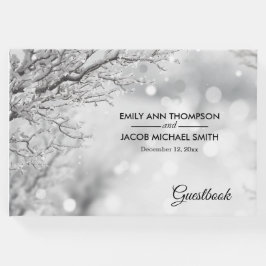 Winterhochzeit mit Funkeln und Schnee Gästebuch