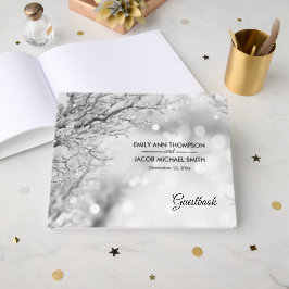 Winterhochzeit mit Funkeln und Schnee Gästebuch