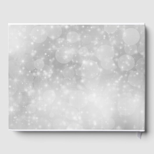 Winterhochzeit mit Funkeln und Schnee Gästebuch (Rückseite)