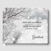 Winterhochzeit mit Funkeln und Schnee Gästebuch (Vorderseite)