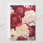 Winterhochzeit mit Garnet und Creme Einladung (Rückseite)