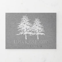 Winterhochzeit mit grauem Kraftpapier für geplagte