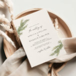 Winterhochzeit mit Minimalistischem Pine Tree Einladung<br><div class="desc">Minimalistische und elegante Hochzeitseinladung mit Aquarellkiefer-Filialdesign.</div>