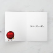 Winterhochzeit mit roten Ornamenten Danke Karten (Innenseite)