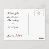 Winterhochzeit mit roten Ornamenten Danke Karten (Rückseite)