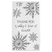 Winterhochzeit mit Schneeflocken Danke Kleine Geschenktüte (Vorderseite)