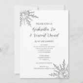 Winterhochzeit mit Schneeflocken Einladung (Vorderseite)