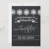 Winterhochzeit mit Schneeflocken Einladung (Vorderseite)