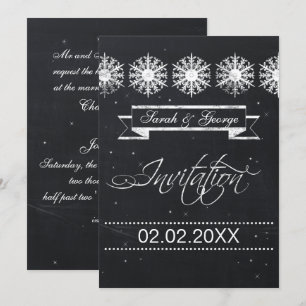 Winterhochzeit mit Schneeflocken Einladung