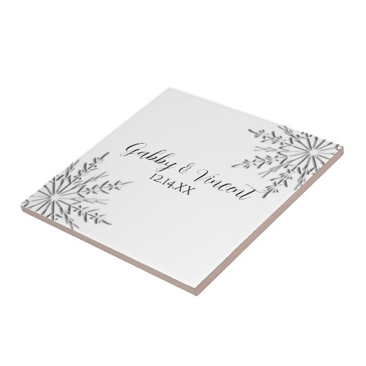 Winterhochzeit mit Snowflake Fliese (Seite)