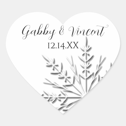 Winterhochzeit mit Snowflake Herz-Aufkleber (Vorderseite)
