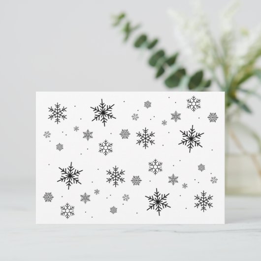 Winterhochzeit mit weichem Snowflakes Dankeskarte (Stehend Vorderseite)