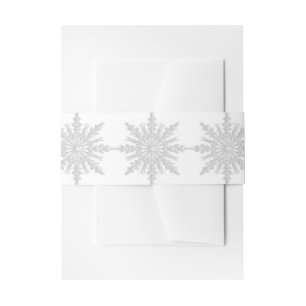 Winterhochzeit mit weißen Schneeflocken Einladungsbanderole