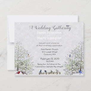 Winterhochzeit-Natur-Thema: Einladung