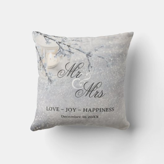 Winterhochzeit oder Jahrestag Kissen (Rückseite)