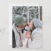 Winterhochzeit Pine Lake Graue grüne Kunst Foto Einladung (Rückseite)